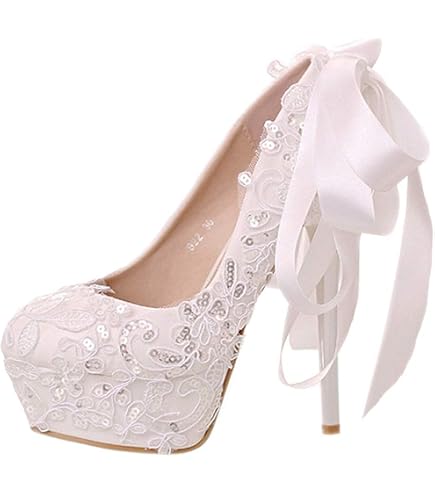 Amazon.co.jp: ウェディングシューズ 白 レース柄 花柄 10cm 12cm 14cm