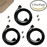 Kabenjee 3X 4pin RGB LED Light Strips Solderless Extension Connector Cable,5050 RGB Strip 1m/3.3ft C