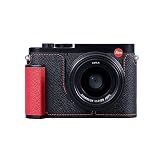 SIUTATDSH カメラハーフケース Leica Q3用、ビンテージメタル本革カメラ保護ケース スタイリッシュ ポータブル 耐衝撃 (ブラックC)
