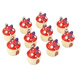 【ノーブランド品】ドールハウス ミニチュア キノコ　ガーデン 盆栽 風景 装飾品 アクセサリー 庭の装飾　アクセサリー   庭の装飾  キノコの家　M　（レッド）　10個
