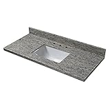 Cahaba cavt0209 49 " x 22 " Santa Cecilia Granite Vanity Top with Trough Bowl and 8 "蛇口Spread