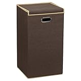 Household Essentials 5612 Collapsible Single Laundry Hamper with Magnetic Lid - Brown Coffee