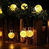 Solar String Lights by Lagute 20ft 30 LED Bulbs Lights, Crystal Balls, Waterproof IP65, Warm White A