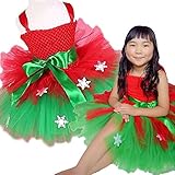 クリスマス ２段 チュチュドレス＆ ヘッドバンドセット　(M3-4歳(95-105cm)　 X'mas サンタ ≪ 撮影 ダンス衣装 ≫ キッズ　ベビー [並行輸入品]