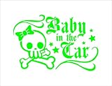 ノーブランド 緑 リボン スケルトン Baby in car シール ステッカー デカール