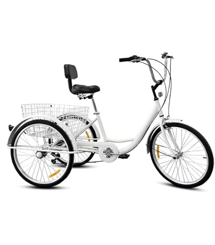 Amazon.co.jp: 三輪自転車 大人用 24インチ 大人の三輪車 1速