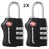 XCSOURCE 2個TSAセキュリティ 3桁コンビネーションスーツケース 荷物 バッグコードロック 南京錠 XC303