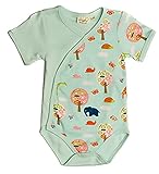 オリガニー ジャングルプリントボディー スーツ ライトブルー 6-12か月 (並行輸入)