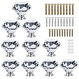 HomeIdeas 40 mmダイヤモンドクリスタルガラスキャビネットノブ食器棚引き出しプルハンドル、3サイズネジ、10のパック 40MM HOMEIDEAS HG022B