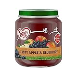 ステージ1瓶おいしいリンゴ＆ブルーベリー125グラム (Cow & Gate) (x 4) - Cow & Gate Stage 1 Jar Tasty Apple & Blueberry 125g 