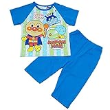 【本体綿100％】2017年 夏物 アンパンマン 天竺 ひんやり背当て付き 半袖パジャマ Anpanman ブルー◇95cm