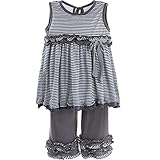 Isobella & Chloe Baby Girlsチャコールロンドンブリッジ2個パンツ衣装セット12 – 24 m カラー: グレー