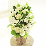 [KY158-1]供花アレンジメント　G&W Basket（グリーン・白系）＜　自宅のお供え花　仏壇花　枕花に　＞