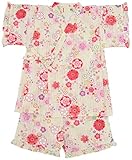 村信 飴と桜柄 甚平スーツ 女児 オフ 90cm 71744 日本製