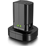 OBVIS Xbox 360コントローラー用 2個パック 充電式バッテリーキット デュアル充電ステーションドック充電器スタンドベース付き