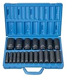 Grey Pneumatic Corp 1319D 1/2'' Drive Deep Length Fractional Master Set - 19 Piece [並行輸入品]