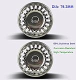 2個ステンレススチールシンクStrainers、風呂シンクシャワー排水溝トレイフィルタStrainer廃棄物プラグカバートラップキャップヘアストッパー( 79.3 mm )