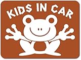 imoninn KIDS in car ステッカー　【マグネットタイプ】　No.22　カエルさん　（茶色）
