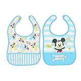 ▲▽ディズニー【disney】国内正規品△▼2枚組ミッキー&ミニーキャッチポケット付お食事エプロン (00, 80)