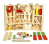 HappyHome 知育玩具 木のおもちゃ 木製 玩具 大工さんセット (ツールボックスタイプ)