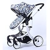 ベビーカーを折り畳む新しい、高風景、アルミニウム、双方向、取り外し可能な、4輪サスペンション、ベビーカーは、座ったり横に、四輪バギーことができます (ツリーの葉)