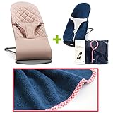 【今治タオルブランケットセットRD】babybjorn（ベビービョルン）バウンサー Bliss オールドローズ（バウンサーカバーレッドチェック）