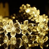 Lalapao Battery Operated Timer String Lights 50 LED Blossom Flower Fairy Christmas Lighting Decor Fo
