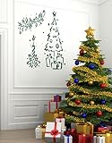 Merry Christmas and Happy New Year fir-tree子供部屋子供スタイリッシュな壁アートステッカーデカールg8986