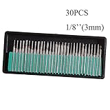 SNHUATONG　30pcs 3mm ロータリーバー シャンクロータリーバー ドリルビット ガラス 大理石 ロックダイヤモンド 切削 研磨 研削 彫刻 ロータリー DIYツール セット