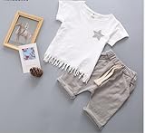 ツバメ--屋　ベビー服 赤ちゃん 男の子 キッズ Tシャツ ズボン セットアップ 子供 チェック柄 可愛い 春夏 カジュアル お出かけ 出産祝い ( (120, ブラウン)