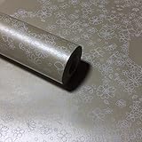 RUDOSTYLE 壁紙 花柄 クロス はがせる 防水 壁紙シール 超簡単 リフォーム 45cm × 10m 【正規品】( 花 ライトゴールド ）