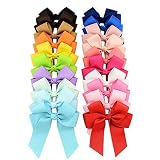 Tmalltide 20 pcs 4"ブティックの髪弓女の子子供子供アリゲーター クリップ グログラン リボン ヘッドバンド