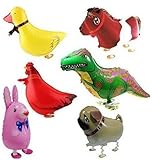 Signstek　ウォーキング 動物アルミバルーン　6種類セット　 誕生日 パーティー装飾や子供のプレゼントに最高 (赤)