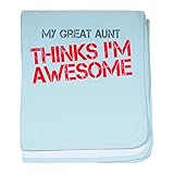 CafePress – Great Aunt Awesome Baby Blanket – スーパーソフトベビー毛布、新生児おくるみ 標準 ブルー 120686734825CD2