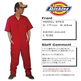 ディッキーズ つなぎ 半袖 半袖つなぎ メンズ & レディース 3399 33999 色:RED サイズ:XL