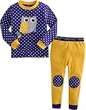 [Vaenait Baby]キッズ子供ベビー服綿100％ルームウェア長袖パジャマ寝間着上下セット Polka Dot Owl S
