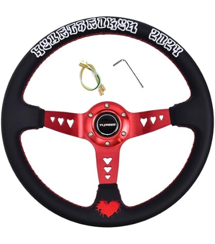 Amazon | 14インチ クリスタル ステアリング ハンドル JDM ディープ