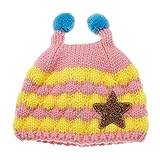赤ちゃん　秋冬着　帽子　可愛いベビー帽子　子供ハット　ニット　ウール　インナーベルベットビーハット　暖かい　寒さ抵抗　手作り　トレンディ　ピンク