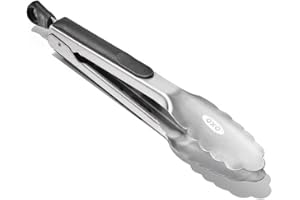 OXO Good Grips Lockable Stainless Steel Tongs, 23cm / 9-Inch