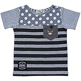 【本体綿100％】2018年 夏物 ZOOMIC ズーミック 天竺 ドット ボーダー 半袖Ｔシャツ グレー◇95cm