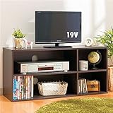 シンプルテレビ台 テレビボード 2段 ダークブラウン ( 組立式 )