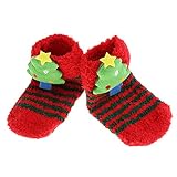 SONONIA ポリエステル製　　新しい　かわいい　子供　サンタ　暖かい　スリッパ　　靴下　　冬　　クリスマス　　全5スタイル - クリスマスツリー