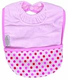 Silly Billyz - 92612 - Bavoir Junior - Coton - Rose Pale à Pois avec Ramasse Miettes Nouveau