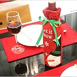 Lorny(TM) 1ピースレッドワインボトルカバーバッグクリスマスディナーテーブルデコレーションホームパーティー装飾サンタクロースレッドグリーンクリスマスサプライD