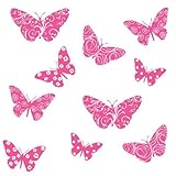 RoomMates RMK1325SLG Flocked Butterfly Peel & Stick Wall Decals [並行輸入品]