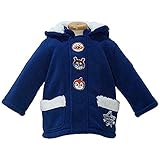 アンパンマン 裏ボアコート 防寒あったかコート フード取り外し 顔アップリケ コート Anpanman j-at01 95cm ネイビー