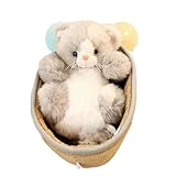 HYAKURIぬいぐるみ くま/テディベア 小きい可愛い熊 動物小動物 くまぬいぐるみ/熊縫い包み/クマ抱き枕/お祝い/ふわふわぬいぐるみ (D猫グレー21cm)