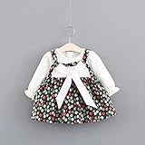 ベビー服 子供服 女の子ワンピース Pojour 可愛いドットスカート 長袖ドレス リボン付き オシャレ秋 通園 発表会 旅行 記念日 プレゼント 緑
