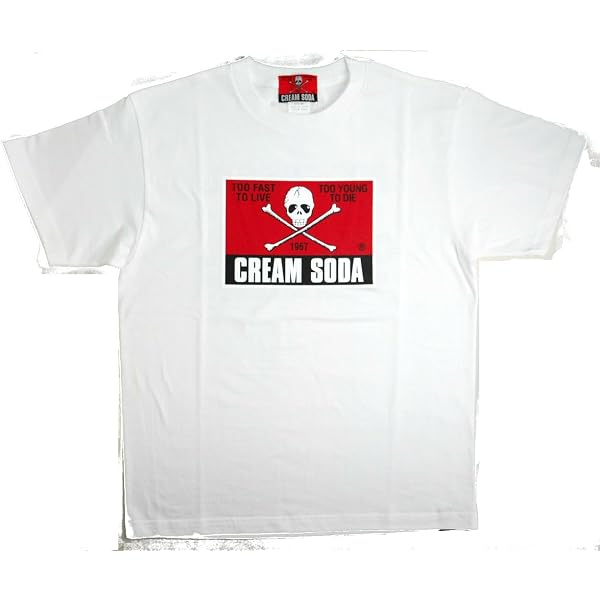 Amazon | CREAM SODA スカルフラッグ Tシャツ 『 WHITE