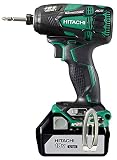 日立工機 18V コードレス静音インパクトドライバ 充電式 3.0Ahリチウムイオン電池、急速充電器、予備電池、ケース付 WHP18DBL(2LSCK)(L)